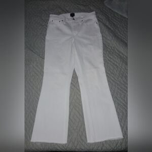 J. Crew Mid-Rise Flare Crop Jeans in White